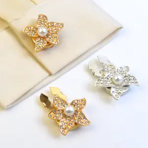 Button cover fashion  rhinestone shirt cuff button cover flower collar button rhinestone decorative button cover