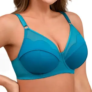 Lace Plus Size Underwire Unlined Unpadded Minimizer Full Coverage Bra Women's Wear Comfortable Breathable Mesh Cup full support bra 38 ddd