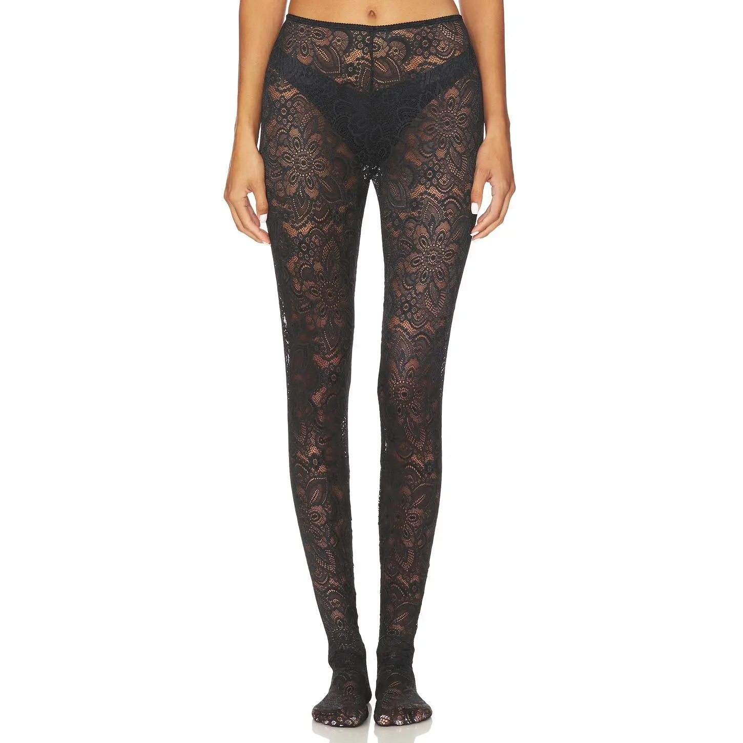 Beaufille Cassia Lace Stockings in Black