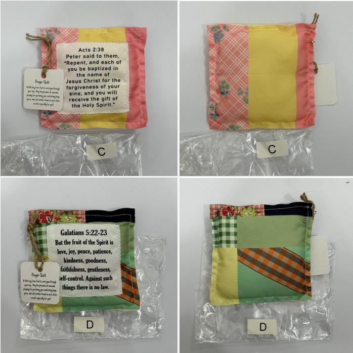 Vintage Prayer Blanket Square with Cross Inside, Mini Handmade Quilt, Religious Quilt, Colorful Stitched Blessing Poem Throw, Home Decor Gift Idea, Pocket Prayer Quilt #GLOBAL PICKS