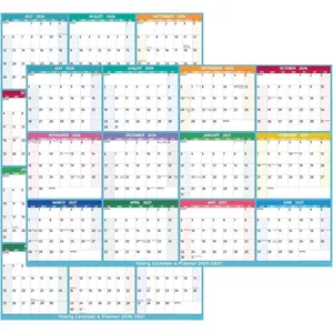 2026-2027 Dry Erase Calendar - Large Yearly Wall calendar, 38.2'' x 25.2'', 2-Side Reversible Calendar 2026-2027, Vertical/Horizontal, Jul 2026 - Jun 2027, Wall Calendar with Notes, Stickers - Multi