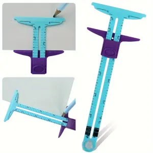 1 pcs Multi-Functional 5-in-1 Sliding Gauge Sewing Measuring Ruler Tool - Hem Guide, Buttonhole Spacer, Circle Compass, T Gauge for Crafting and Sewing