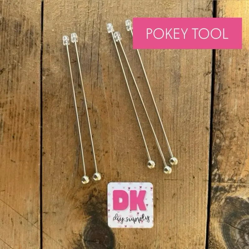 (AC2) 5pc - 4.7in Beadable Pokey Tool, Weeding Tool Beadable, DIY Weeding pokey tool