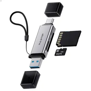 PULWTOP SD Card Reader, USB C to Micro SD Card Adapter USB 3.0 Dual Slots for SD/Micro SD/SDHC/SDXC/MMC, Compatible with Laptop, Android Galaxy (SD/TF card not included)