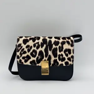 Pre-owned Celine Leather Shoulder Bags Classic Box Bag with Pony Hair Medium