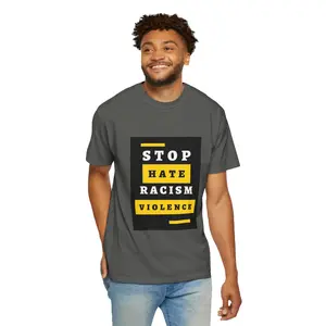 Stop Hate Racism Violence T-Shirt — Anti-Racism Message Tee