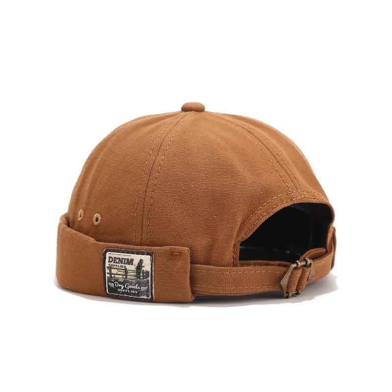 Unisex Brimless Docker Leon Hat Rolled Cuff No Visor Skull Beanie Cap | Soft Cotton & Denim Fabric, Adjustable, Retro Vintage Sailor Fisherman Style, Lightweight Worker Harbour Cap, Daily Wear