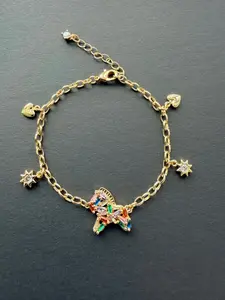 Sweet Cool Girl Style Rainbow Pony Adjustable Bracelet, Trendy Fashion Accessory for Girls, Perfect Gift Idea, Unique Jewelry Piece