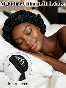 Two-In-One Net Hat Sleep Cap, Women's Hair Cover/knit Hat, Comfortable Nightly Headwear, Ideal for Sleeping and Bathing, Suitable for Curly/straight Hair