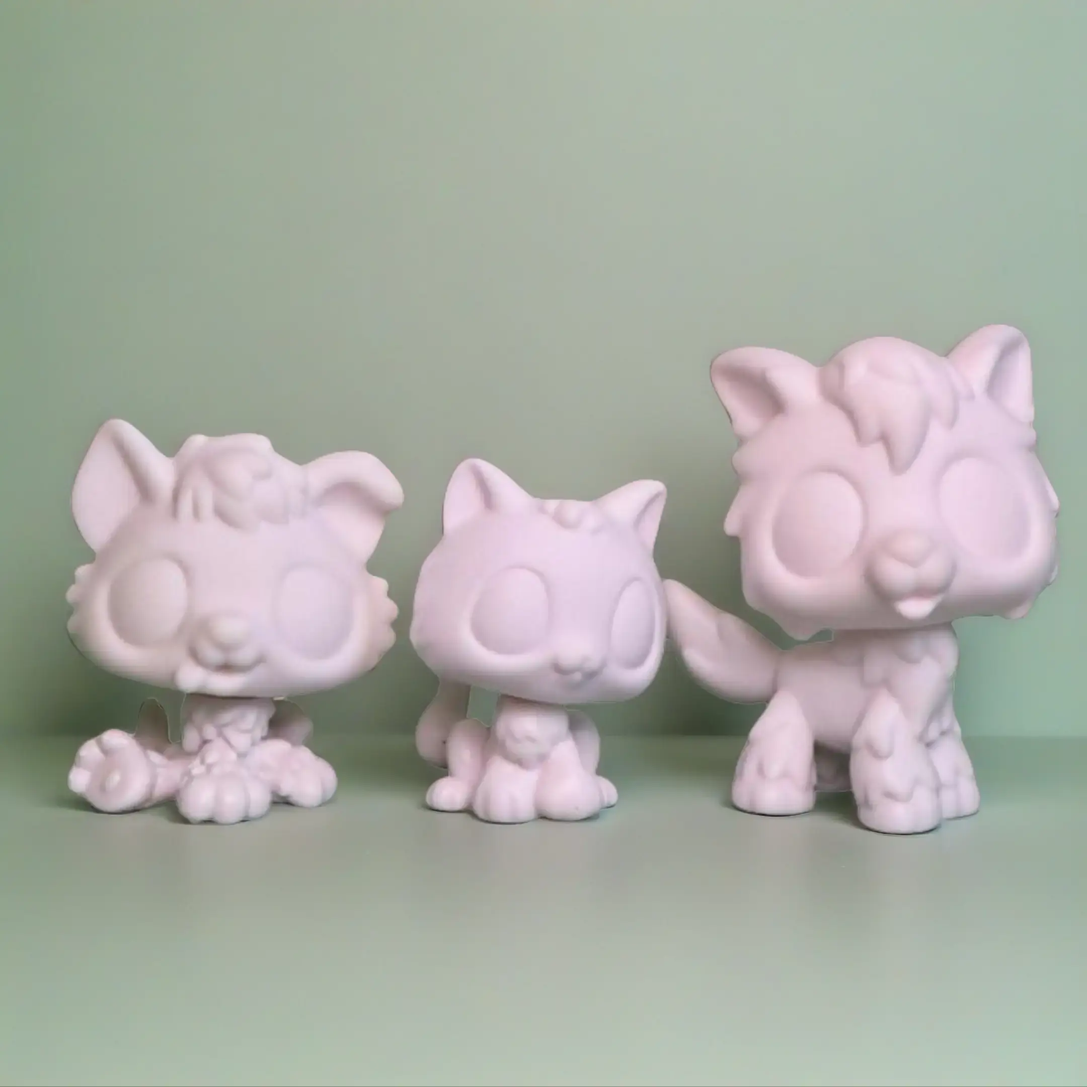 3 Pcs Customizable Mini Blank Bobble-Head Animal Action Figure Kits - High-Quality Safe ABS Materials, 3 Random White Bases, DIY Paint Props, Kids' Custom Gifts, Develop Unique Creativity, Home Decor Ornaments, Action Figures, House Decoration