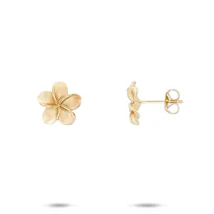 Plumeria Earrings in Gold - 11mm