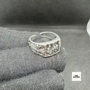 Vintage Punk Cross Cuff Ring – Unisex Skew Design in Stainless Steel, Trendy All-Match Retro US Style. Elegant and Exquisite Jewelry for Daily Wear, Parties, or Birthday Gifts. One Size Fits All.