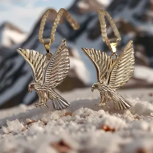 (30) #1#2 14k Gold plated eagle Necklace and chain.