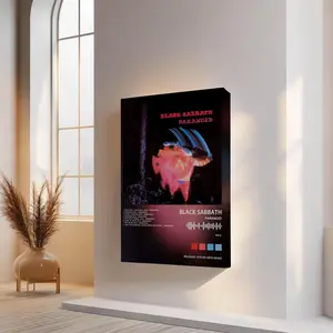 Black Sabbath Album  Painting Calligraphy Minimalist Inner Frame Painting Elevate Your Space Light Luxury Inner Frame Decor Create a Premium Home Vibe No Drilling Needed Easy to Hang HD Art Inner Frame Perfect for Living Room & Bedroom