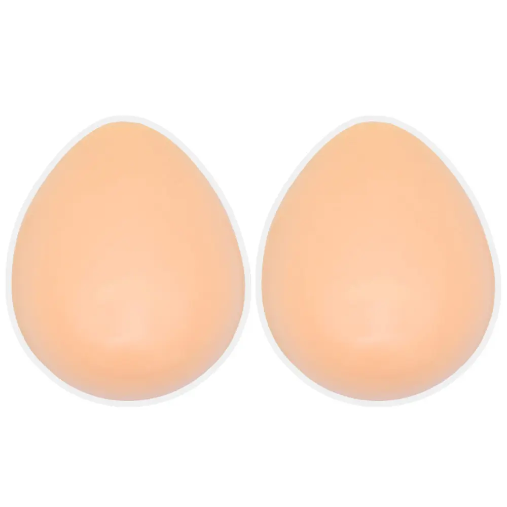 A Pair Medical-Grade Beige Silicone Teardrop Breast Forms, Dripping-Shape Chest Prosthesis for Cosplay/Mastectomy Recovery, Durable Concave-Base Breast Forms