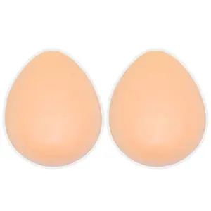 A Pair Medical-Grade Beige Silicone Teardrop Breast Forms, Dripping-Shape Chest Prosthesis for Cosplay/Mastectomy Recovery, Durable Concave-Base Breast Forms
