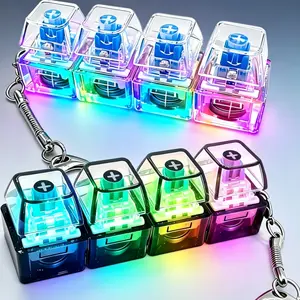 Keyboard Fidget Toy, Keyboard Fidget Keychain 4-in-1 Keyboard Decompression Button Finger Clicker Toys, Sensory Fun Toys Button Stress Relief Fidget Gifts to Relieve Stress for Adults