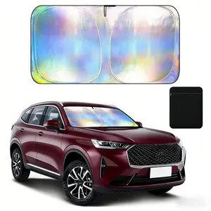 Car Windshield Sun Shade Laser Iridescent Sunshade for Front Window, Multilayer UV Rays Blocker Sun Visor Protector, Keeps Vehicle Cool, Foldable Interior Protection for SUV Sedans Trucks