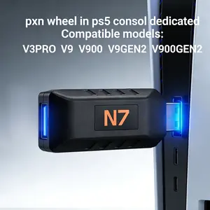 N7 Racing Wheel Converter for PS5 & PXN Wheels, Compatible with V3PRO V9 V900 V9GEN2 V900GEN2, Plug & Play USB Steering Wheel Adapter with Blue Light Indicator