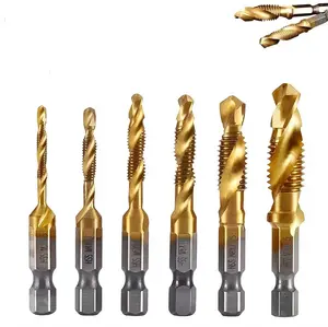Heavy Duty Hardware Tool Kit Tap Bit Set,UItra TiAINCoating M2 Drill Tap Set for One-StepDrilling,Tapping and Deburring.