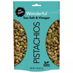 Wonderful Pistachios No Shells Sea Salt & Vinegar - 11oz Snack Protein