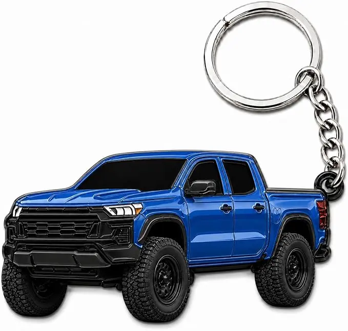 Colorado Keychain – Blue Pickup Truck Key Ring, Off-Road Truck Accessory, Gift for Owners & Truck Lovers