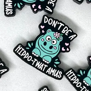 Don't Be A Hippo-Twat-Amus Focal Beads | Funny Hippo Beading & Crafting DIY Charm Accessory Adjustable Beaded Design