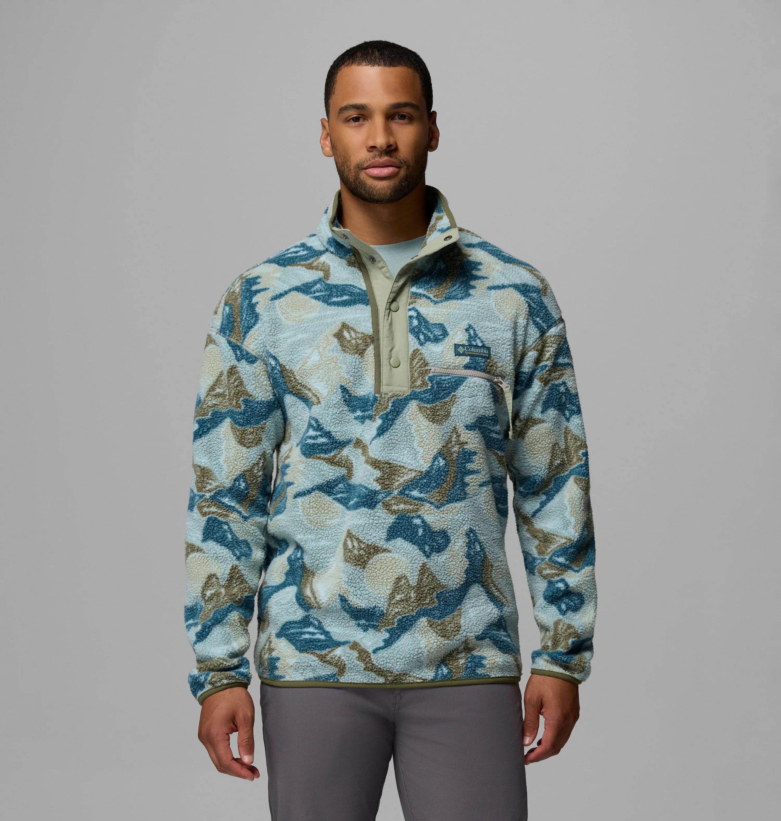 Men's Helvetia II Printed Half Snap Printed Fleece Pullover