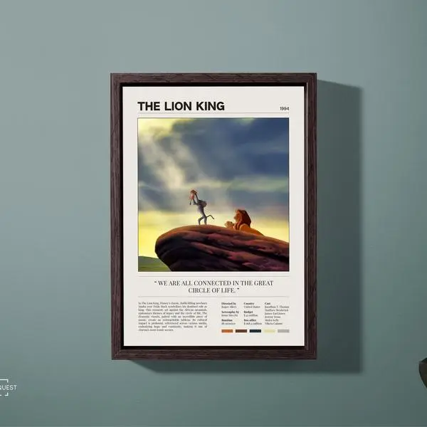 The Lion King Movie Poster - Pride Rock Simba Film - Modern Minimalist Home Wall Art - & Print