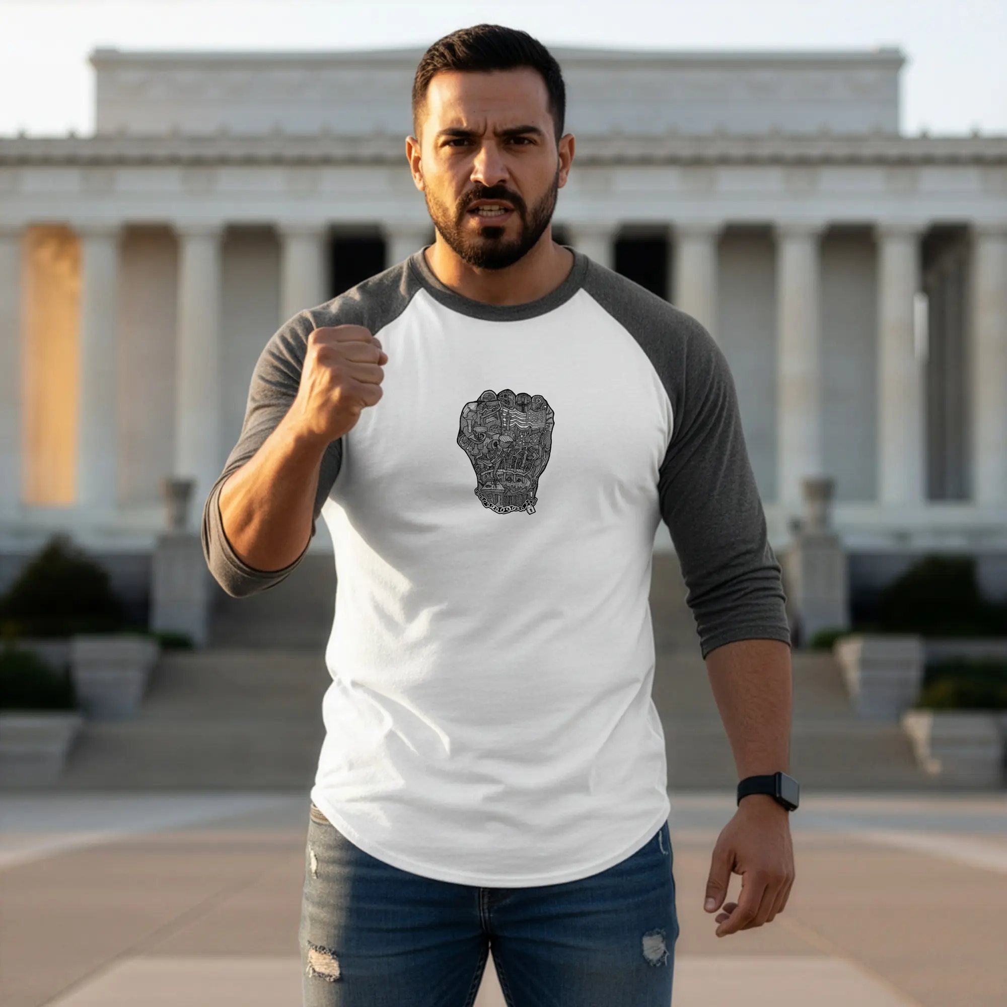 Contemplation - 3/4 Sleeve Unisex Raglan Shirts