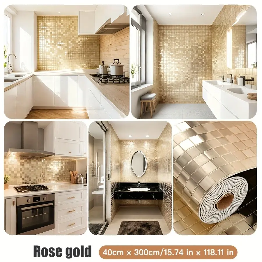 3D Luxury Mosaic Wallpaper, Self-Adhesive PVC, Waterproof, Mold-Resistant, Easy Install, Removable, for Living Room, Bedroom, Entryway Decor