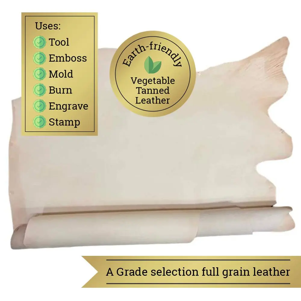 Extra Large Oak Cowhide Sides Leather Hides - A Grade 25-30 Square Feet