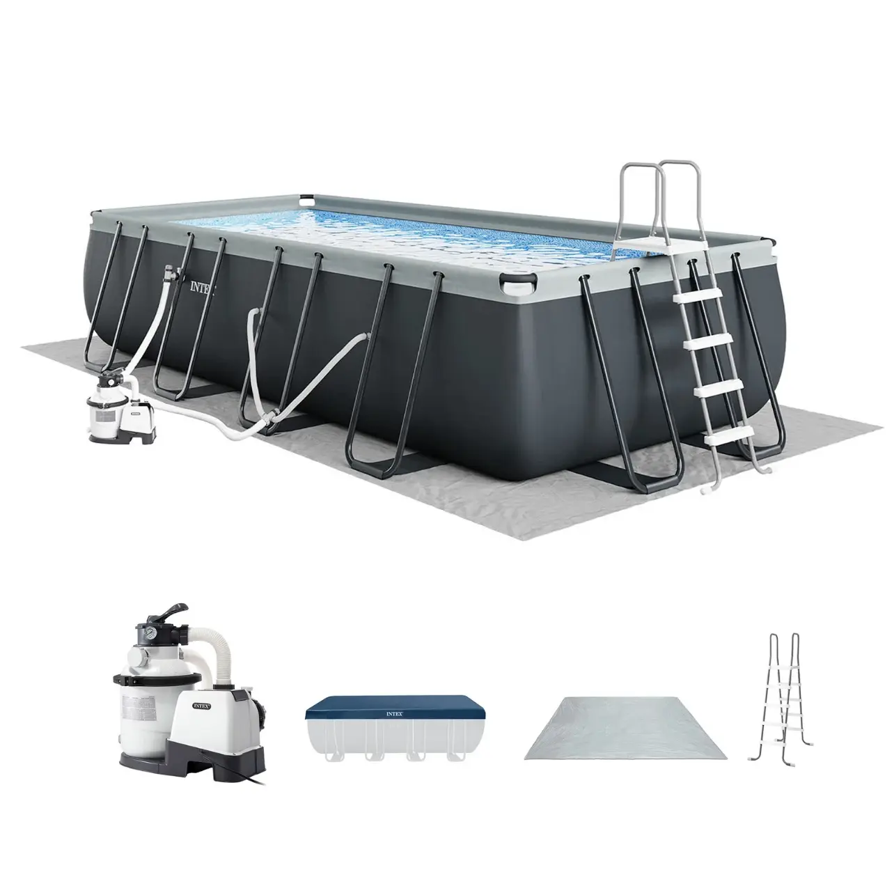 Intext Ultra XTR 18 x 9 x 52 Above Ground Frame Pool Includes Pump & Ladder