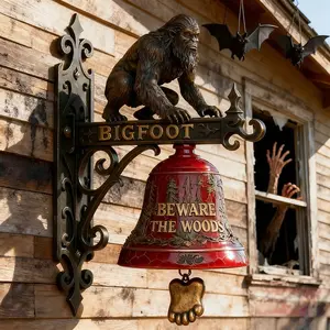 1Pcs Bigfoot Doorbell Decor – Decorative Battery-Free Spooky Sasquatch Design, Durable Resin Material, Perfect for Indoor & Outdoor Halloween Decoration, No Electricity Needed, Great for Door, Porch & Woods Theme, Halloween Gift