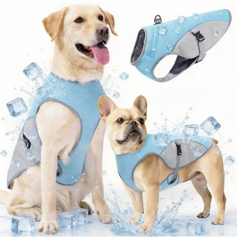 Breathable Cool Dog Shirt, Lightweight Dog Cooling Jacket with Chest Strap D-ring, Reflective Pet Vest, Husky Clothes, Dachshund Clothes, Pet Supplies for Outdoor Walking