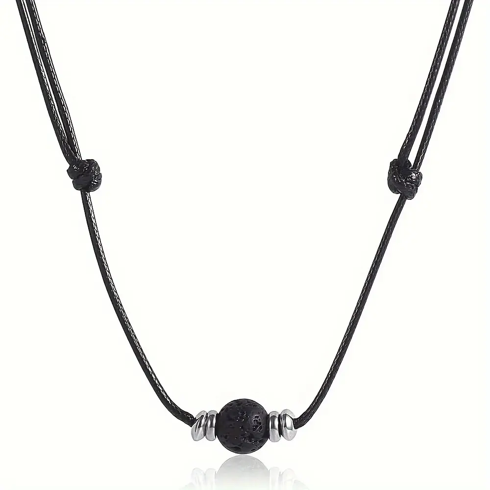 5mm Choker Necklace Leather Rope Chain Adjustable Length Unisex Mens Womens Gifts