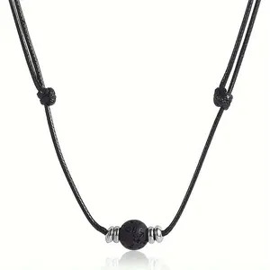 5mm Choker Necklace Leather Rope Chain Adjustable Length Unisex Mens Womens Gifts