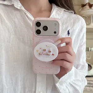 Polka Dot Bear Stroller + Magnetic Stand Phone Case for Apple iPhone 17 Pro Max, Creative and Fashionable Phone Case Cover