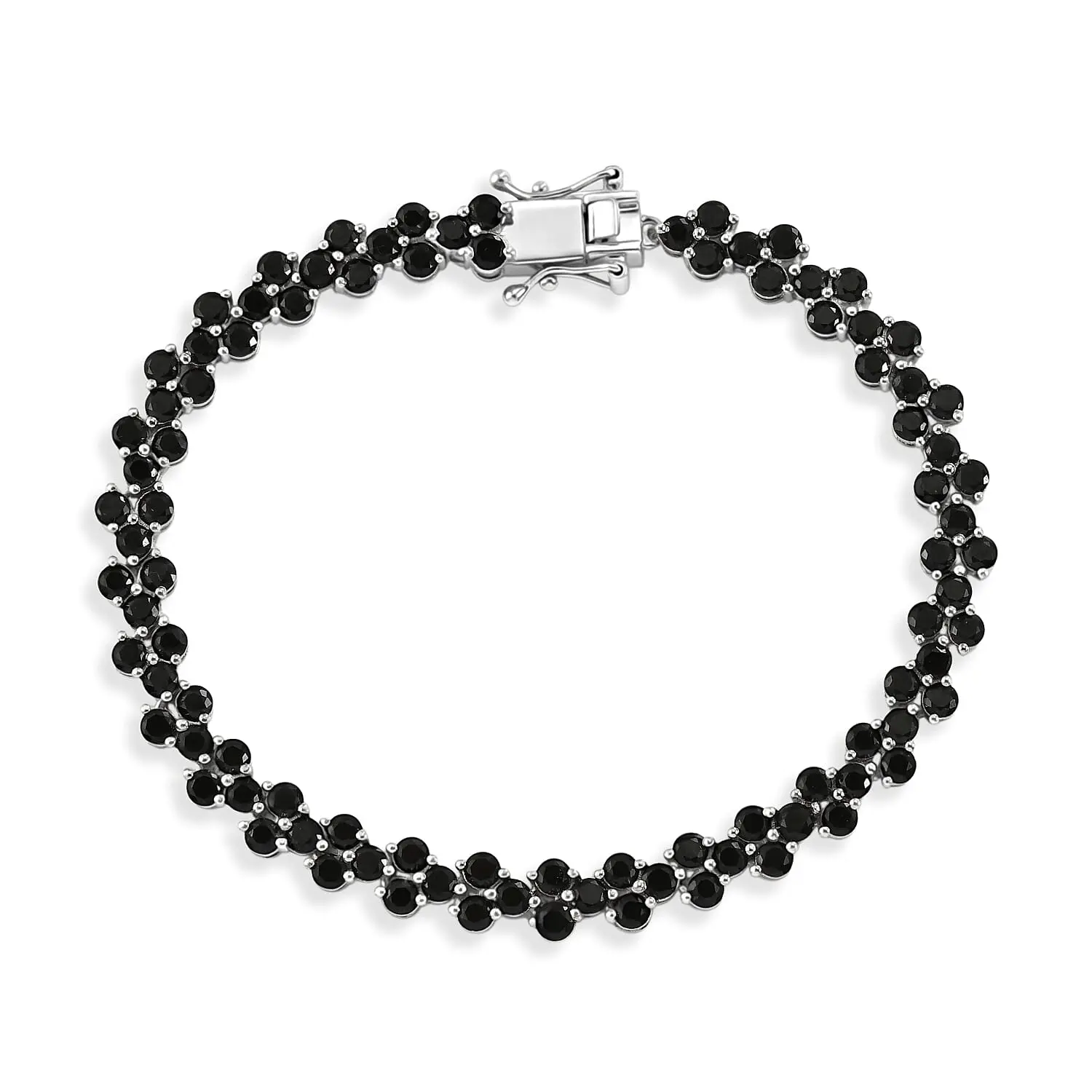 EverTrue Thai Black Spinel Bracelet in Platinum Bond (7.25 In) 10.00 ctw