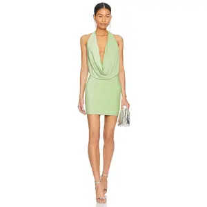superdown Saffron Cowl Mini Dress in Mint Metallic