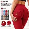 Cargo Pocket Yoga Pants for Women Flared Pants Hip Lift Sports Tight Fitness Pants Slightly Flared Yoga Pants