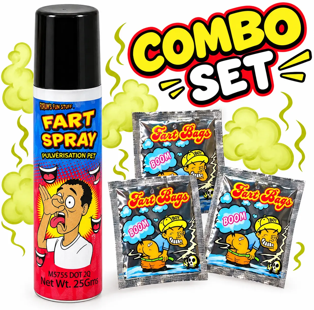 💨 Fart Spray + 3 Fart Bombs Combo Pack – Ultimate Gag Gift Set!