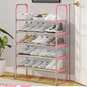 Stackable Shoe Rack Organizer 5 Layers, Space-Saving Shoe Rack for Home Use, No Dust Cover Design, Easy Access and Removal