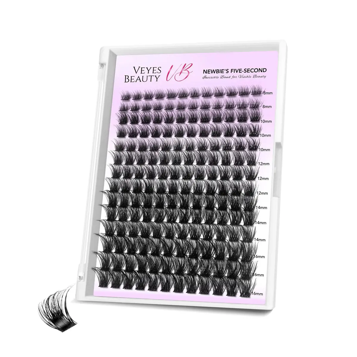 VEYESBEAUTY Siren DIY Extension Kit, Voluminous and Dense Falsies with Mascara Glue Wand, Reusable for 7 Days, Multi-Length 8-16mm, Lash Extensions, Eyelash