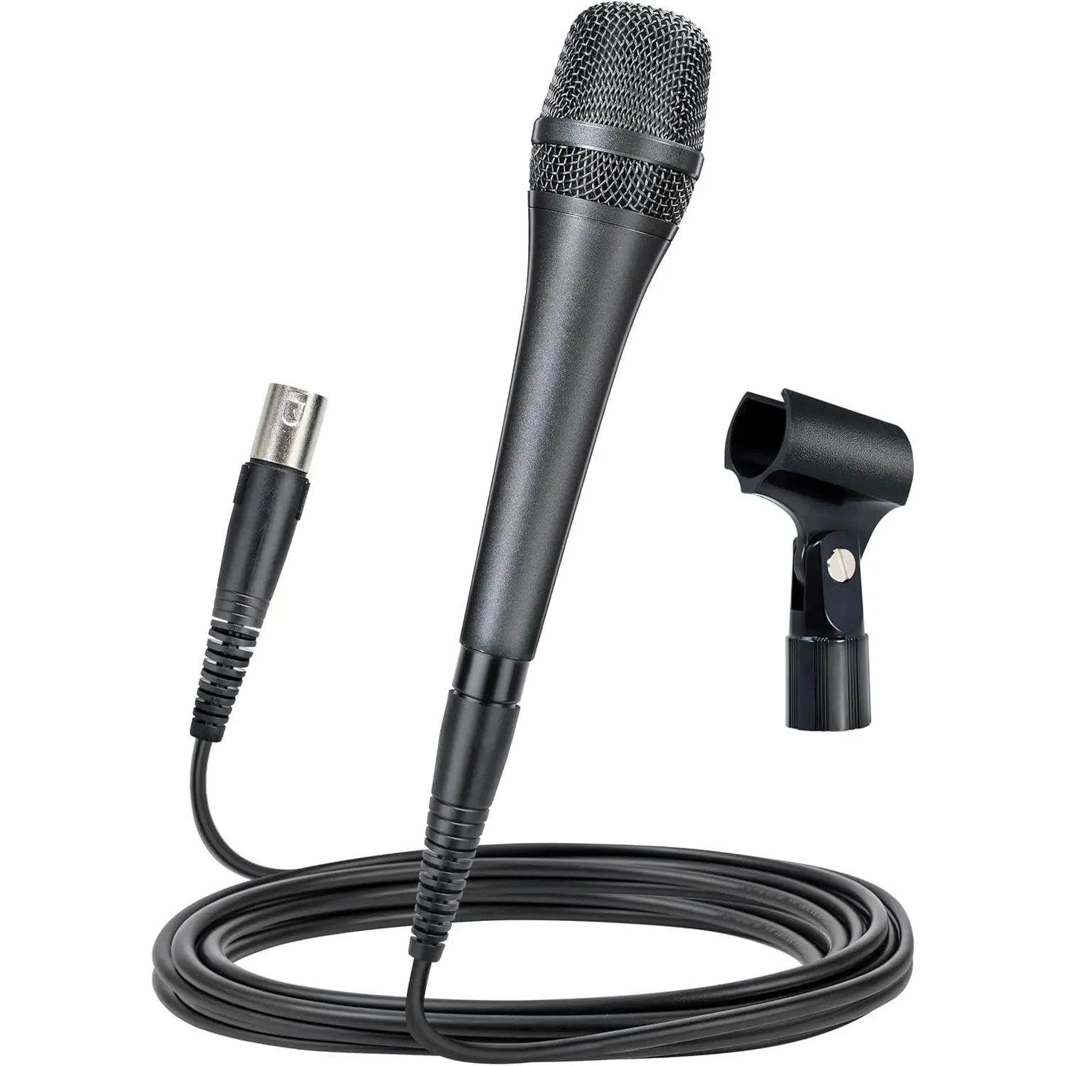 AC-910 XLR Wired Vocal Microphone - Dynamic Cardioid Mic with -Engine AHNC Noise Cancelling Tech for Singing, Karaoke, Stage & Studio, Includes Microphone, Mic Clip & 14.8ft XLR