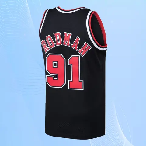 Dennis Rodman Men's Classic-Design Sleeveless stitched Retro Basketball Jerseys Black 1997-98 shirt