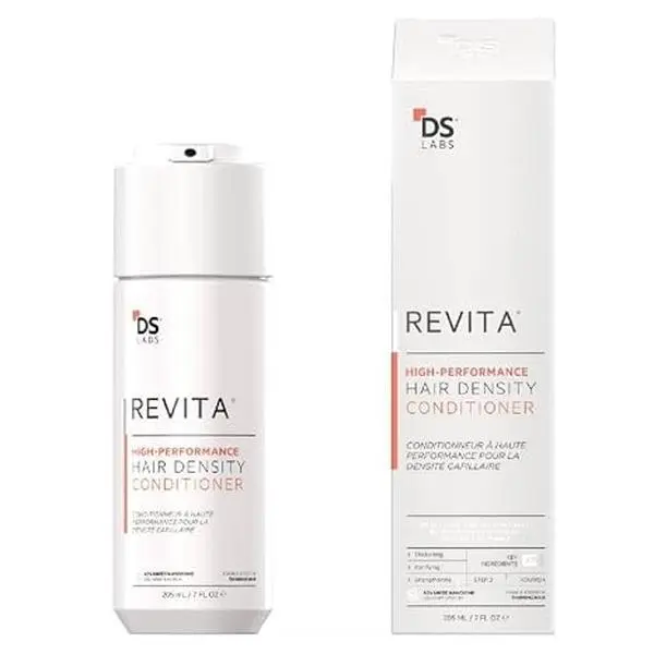 DS Labs Revita Hair Density Conditioner for Fine & Thinning Hair, 205 mL | Powered by turmeric, caffeine & ginseng to nourish the scalp and leave hair feeling stronger and looking fuller.