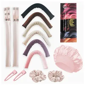 No Heat. No Damage. All Glam.  JANALIJANE 2-in-1 Adjustable Curling Rods for Overnight & Quick Curls | Soft Velvet + reversible Bonnet Included
