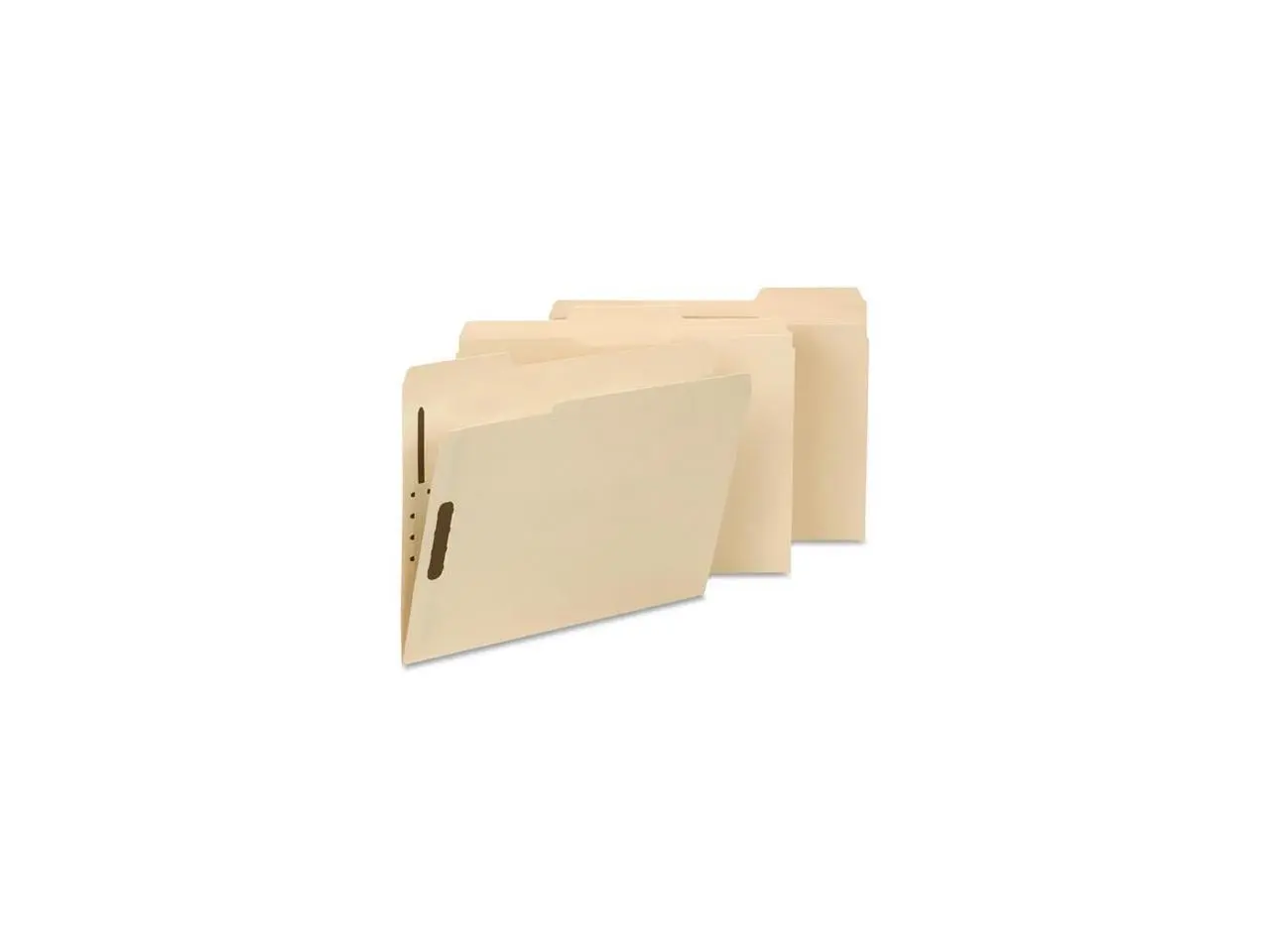 Smead 1/3 Tab Cut Letter Recycled Fastener Folder - 8 1/2" x 11" - 2 x 2K Fastener(s) - Top Tab Location - Assorted Position Tab Position - Manila - Manila - 10% - 50 / Box