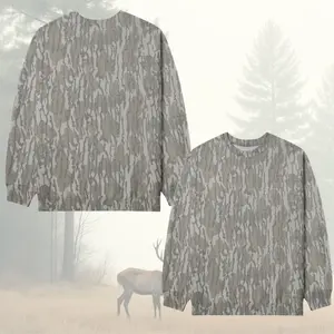 Blank Mossy Oak Bottomland Camo Sweatshirt, Long Sleeve Outdoor Hunting Pullover Hooded, Duck Deer Waterfowl Hunting Lightweight Outdoor, Gift for Men & Women, Father's Day, Mother's Day,